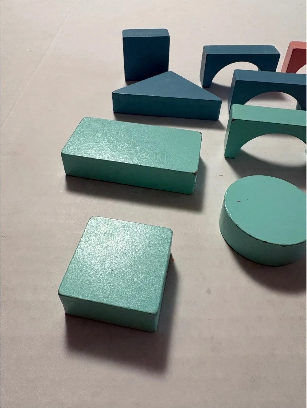 Pastel colored wooden blocks